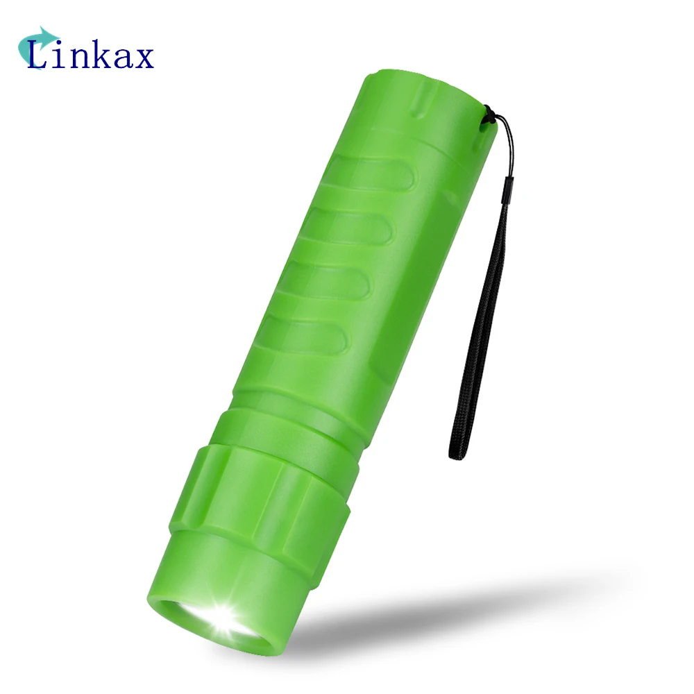 Green COB LED Flashlight Portable Mini Torch Flashlight Use 3 AAA
