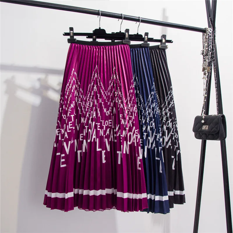 VANOVICH Весенняя Новая женская юбка из дикого хлопка модные повседневные модные юбки буквы женский корейский стиль с принтом плиссированная юбка