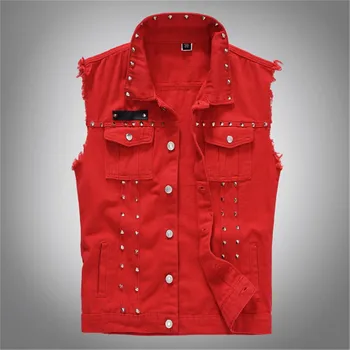 

Men's New Fashion Denim Vest Casual Cowboy Jacket In Shoulder Blouse Spring Autumn Thin Plus Size 6XL Slim Fit sleeveless jacket