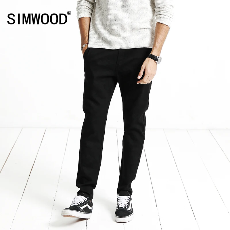 Бренд SIMWOOD хит продаж повседневные штаны для мужчин 2019 Осенние облегающие