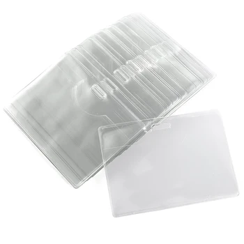 

25 Badge Holder ID Badge ID Card Plastic Lid Pocket Holder Protector Card ID Card Bus Access Clip