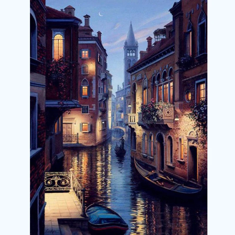 

LaoJieYuan Diamond Embroidery Cross Stitch Landscape Full Square Picture Rhinestones Mosaic Scenery Diamond Painting DIY