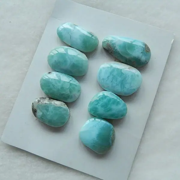 8 шт. из Ларимар натуральный Кабошоны, 14x13x4/21x12x4 мм, 15.21 г