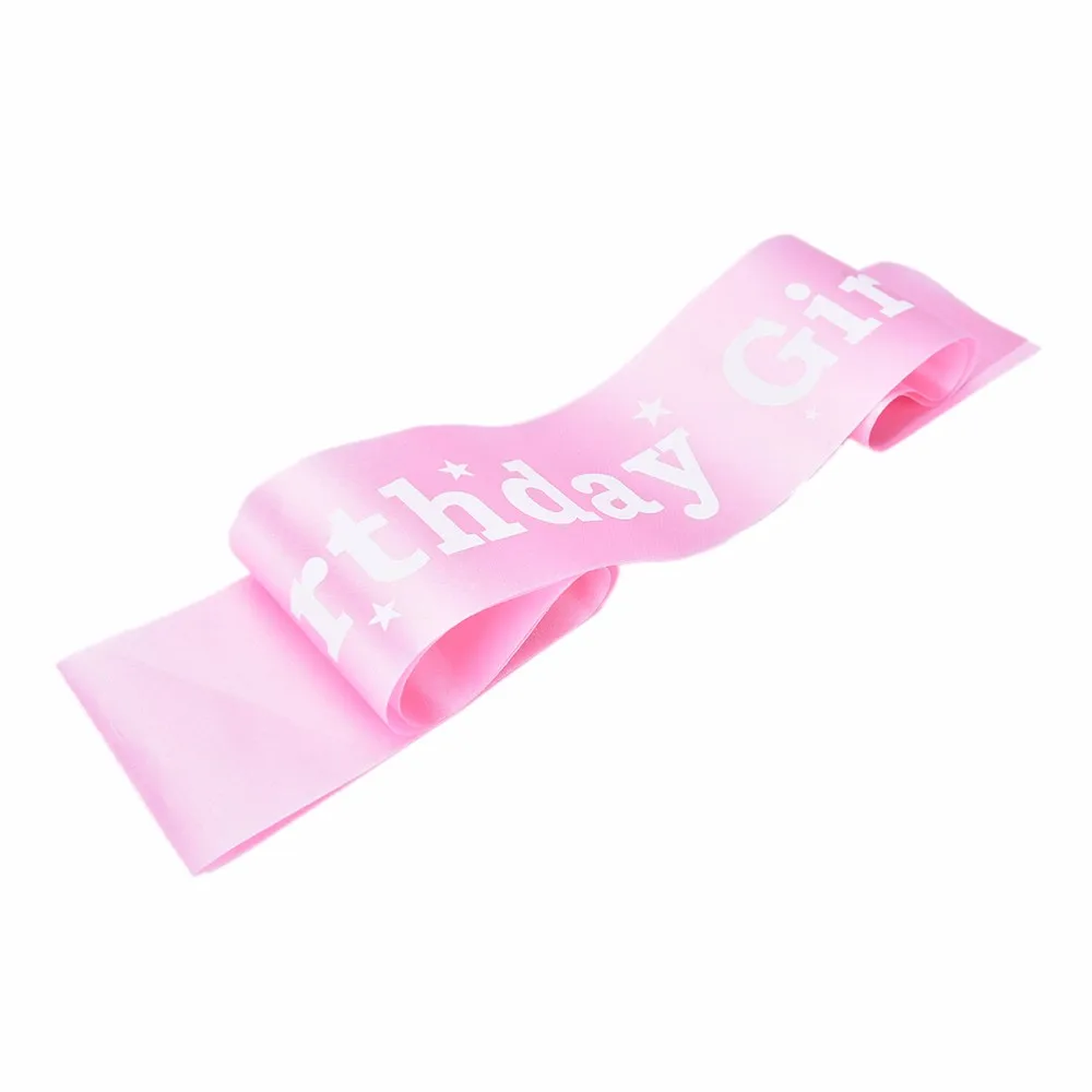 

New Party Decoration Birthday Sash Brooch Princess Pink Birthday Girl Ribbon Fun Gift Souvenirs Favor Event Party Supplies
