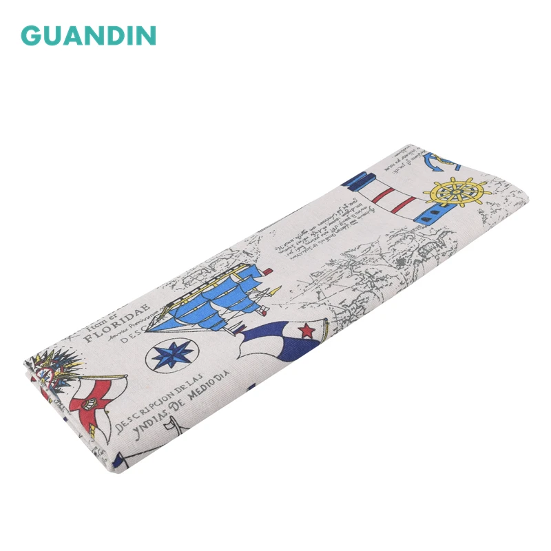 GUANDIN ткань из хлопка и льна с принтом для шитья квилтинга DIY серия Сейлор тканевая
