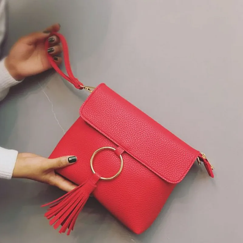 Роскошные сумки с кисточками красного цвета, женские сумки, дизайнерские модные кольца, повседневный конверт, вечерний клатч, женские сумки-мессенджеры через плечо