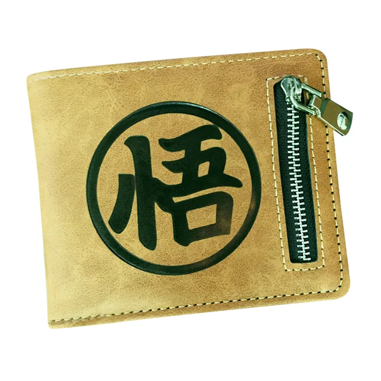 Короткий кошелек с рисунком из мультфильма «Жемчуг дракона Z», Женский кошелек для монет, мужской черный кожаный бумажник из искусственной кожи, подарок