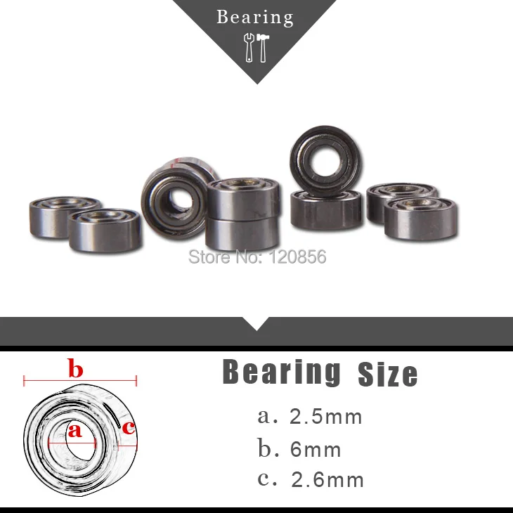 

10PCS 2.5x6x2.6mm toys Axle bearing Bearings for RC helicopter boat car drone aricraft Remote control toy parts accessories