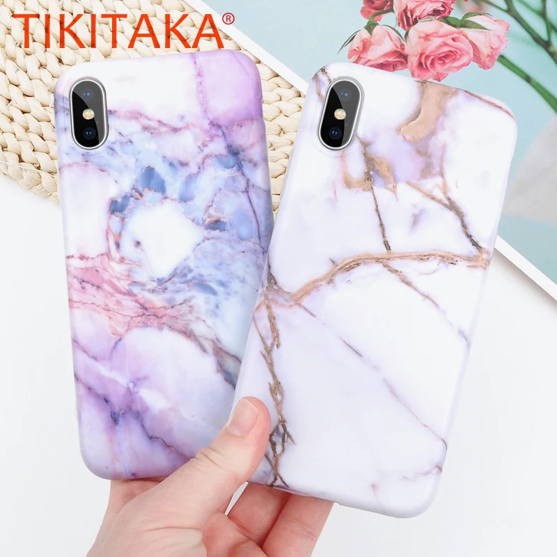 

Tikitaka Marble Case For Iphone 7 Matte Cover Cases For Iphone 8 7 Plus X 6 6S Plus Case Back Cover Fundas Capa