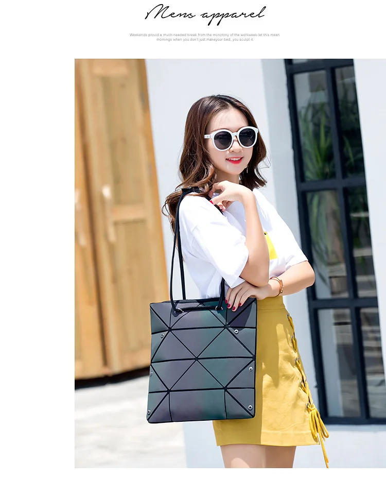 Новая модная женская сумка, сумки для женщин, светящаяся Геометрическая женская сумка через плечо, сумка-тоут