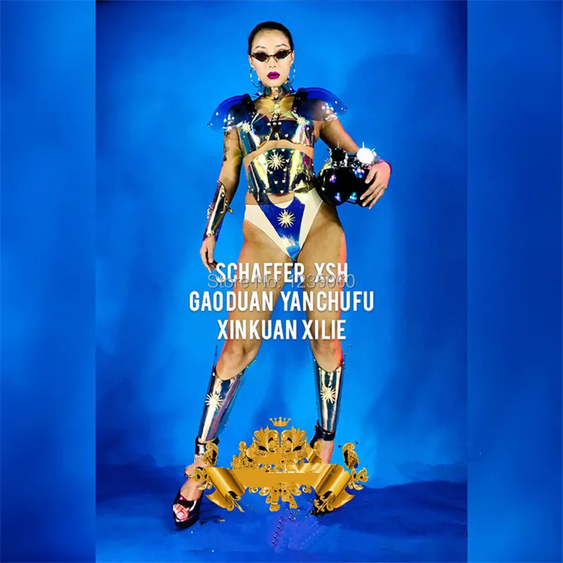 Nightclub-Female-Space-Laser-Mirror-Women-Armor-Sexy-Lady-Dance-Team-Suit-With-Mirror-Helmet-Stage