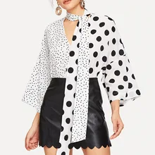 VFan Black and White Polka Dot V neck Office Lady Bow Long Sleeve Shirt Casual Chiffon Blouse Work Wear Office Blusas Femininas VFan Black and White Polka Dot V neck Office Lady Bow Long Sleeve Shirt Casual Chiffon Blouse Work Wear Office Blusas Femininas