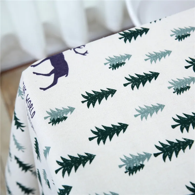 Kiwiberry home decorative Simple Nordic style deer forest print tablecloth Washable dinner table cloth  toalha de mesa 11 sizes