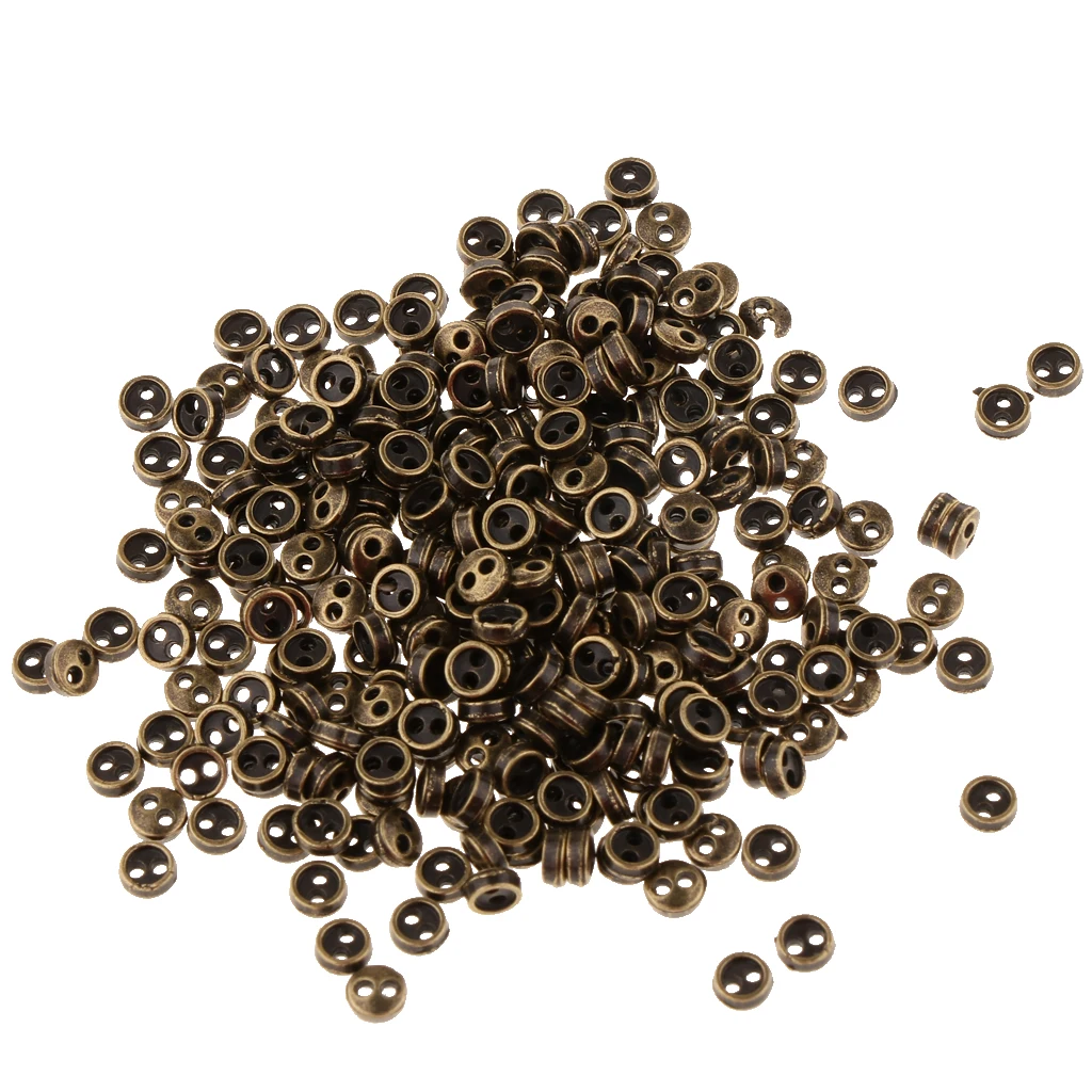 300pcs/set Mini Metal Tiny Buttons for Doll Clothes DIY Making Accessories Light Bronze