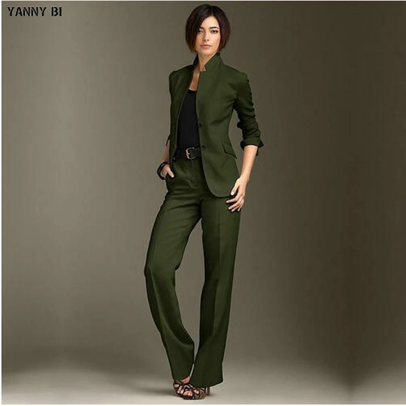 dark green ladies suit