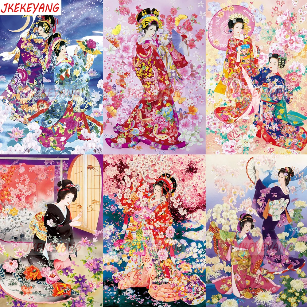 

Full Square Drill 5D DIY Diamond Painting "Japanese woman" Embroidery Cross Stitch Mosaic Home Decor Y3176