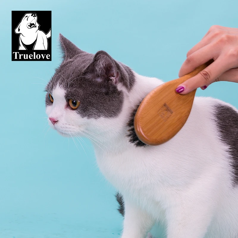 Truelove Bristles Hair Brush Pet Comb Natural Original Bamboo for Cat and Dog Massage Grooming Small Medium Large TLK21131