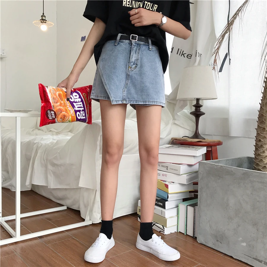 Loose High Waist Shorts Denim Women Jeans Short Harajuku Korean Fashion Hotpants Street Style Skirt Shorts Trousers Women 5H221