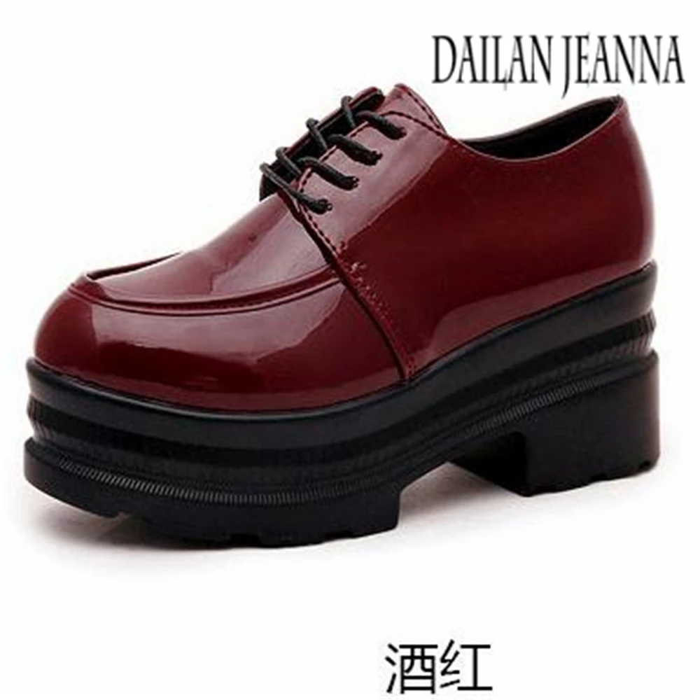 Женская обувь; простая маленькая обувь; Новинка года; сезон осень; Студенческая обувь на толстой подошве в Корейском стиле - Цвет: red