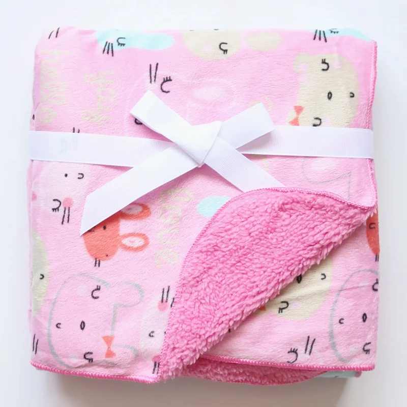 Winter Baby Blanket Thermal Coral Fleece Blanket Infant Bebe Swaddle Nap Receiving Stroller Wrap for Kids Baby Bedding Blankets