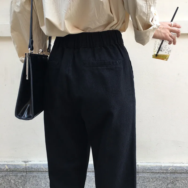 Jeans Women Elastic High Waist Big Pockets Loose Casual Womens Wide Leg Trousers Students Denim Fashion New Style All-match Chic Jeans Women Elastic High Waist Big Pockets Loose Casual Womens Wide Leg Trousers Students Denim Fashion New Style All-match Chic