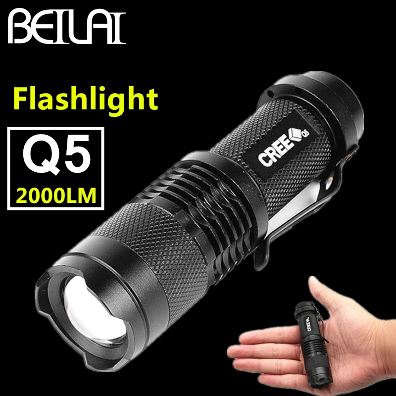 Self Defense Q5 CREE LED Flashlight Tactical 2000LM Lanterna LED Torch