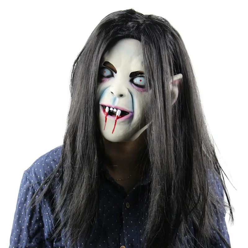 with long hair horror vampire halloween mask scary woman headwear halloween party decorations halloween party supplies - Scary Vampire Halloween Costumes with long hair horror vampire halloween mask scary woman headwear halloween party decorations halloween party supplies - Scary Vampire Halloween Costumes