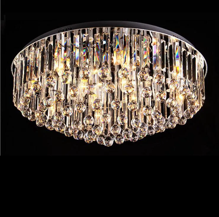 

Crystal Ceiling Lamp Round Living Room Bedroom Crystal Ceiling Light Exit Grade K9 Crystal with Remote Control lighting fixture