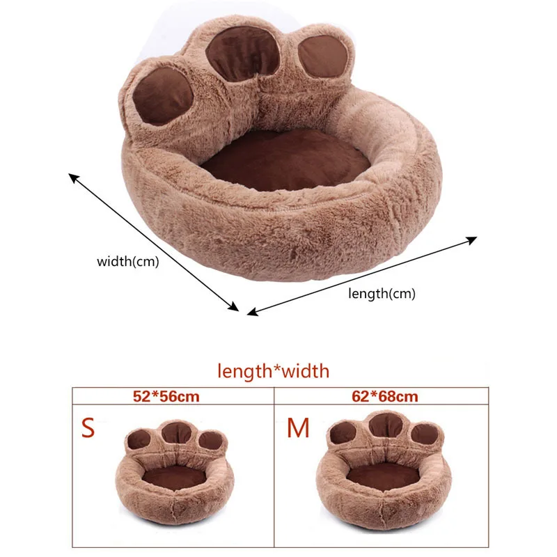 1 шт., в форме медвежьей лапы, для домашних животных, собак, кошек, щенков, постельные принадлежности, кровать, диван, короткий плюш, теплый, мягкий, дышащий, прочный, Осень-зима
