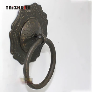 

2pcs 100mm Ming Qing Furniture Antique Copper Fittings Copper Handle Auspicious