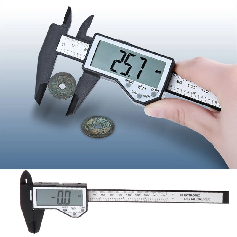 

Digital Caliper Waterproof IP54 Large LCD Screen Carbon Fiber Vernier 0-150mm 6"