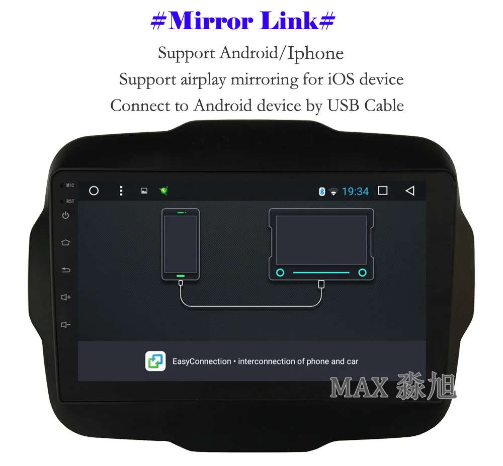 Discount MAX Android 8.1.0 Car DVD For Jeep Renegade 2015 2016 2017 Car Radio RDS Bluetooth Call Music 4G WiFi SWC GPS Map 10