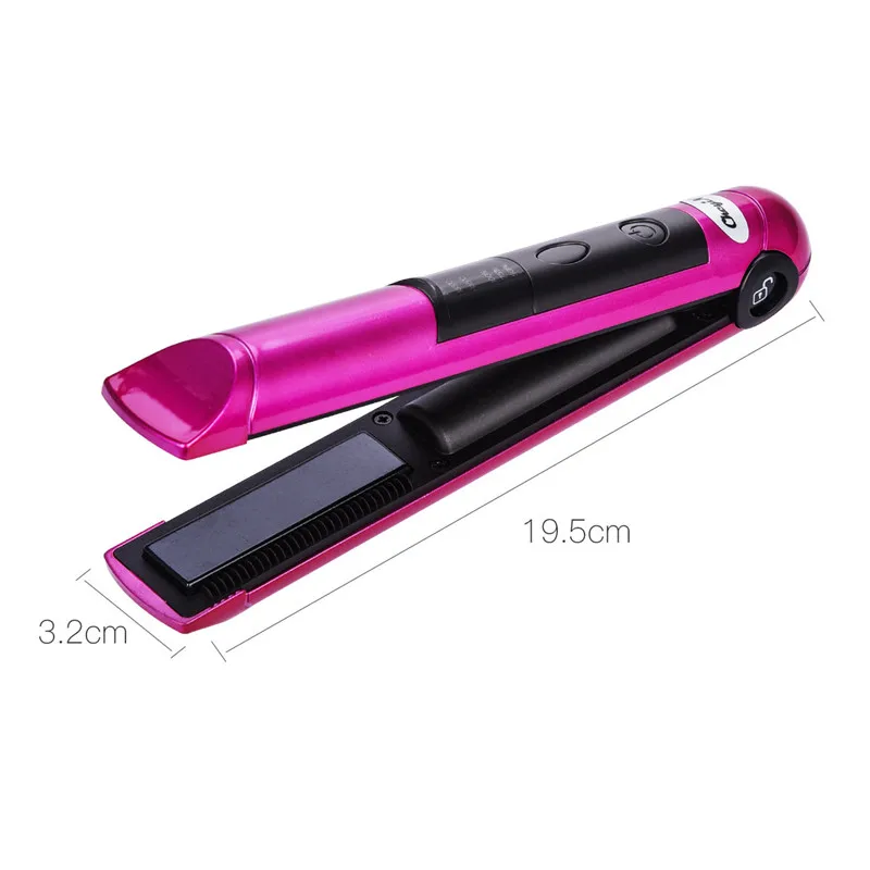 Беспроводной USB выпрямитель для волос плоский Утюг керамические щипцы для завивки волос светодиодный дисплей перезаряжаемый выпрямитель