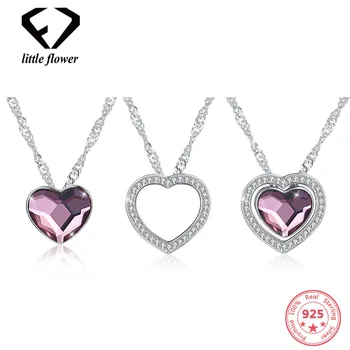 

Austria Crystal Water Wave Chain Women's Necklace Sterling Silver 925 Color Pendant Jewelry colgante de ley 925 Bizuteria