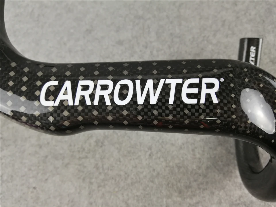 Серебряный Логотип Черный CARROWTER C10 углеродное волокно для велосипеда, руль с 400/420/440 мм* 90/100/110/120 мм Труба из углеродистого волокна 3K Глянцевая/матовая на выбор