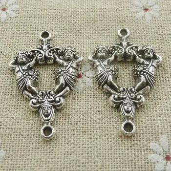 

60 pieces tibetan silver Cupid connectors 36x23mm #568
