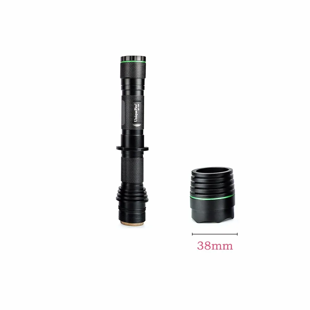 UniqueFire 1508 Flashlight Cree XRE 38mm Torch Lamp Adjustable Focus Zoom 3W Light  Black Color+Two Slot Charger1