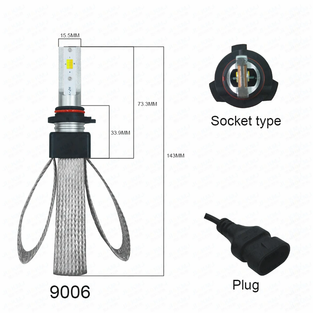 T9-HB4/9006 светодиодный фар автомобиля 3 цвета temperatureswitch свободно 3000 К 4300 К 6000 К 60 Вт 9600LM водонепроницаемый изюминкой высокого качества