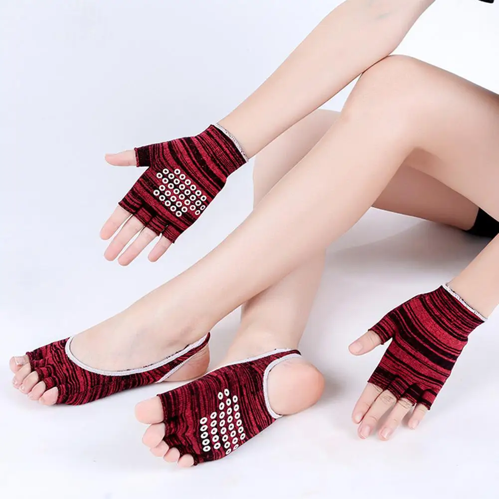 Женские пятки для ног спортивные пять пальцев Йога носки перчатки набор