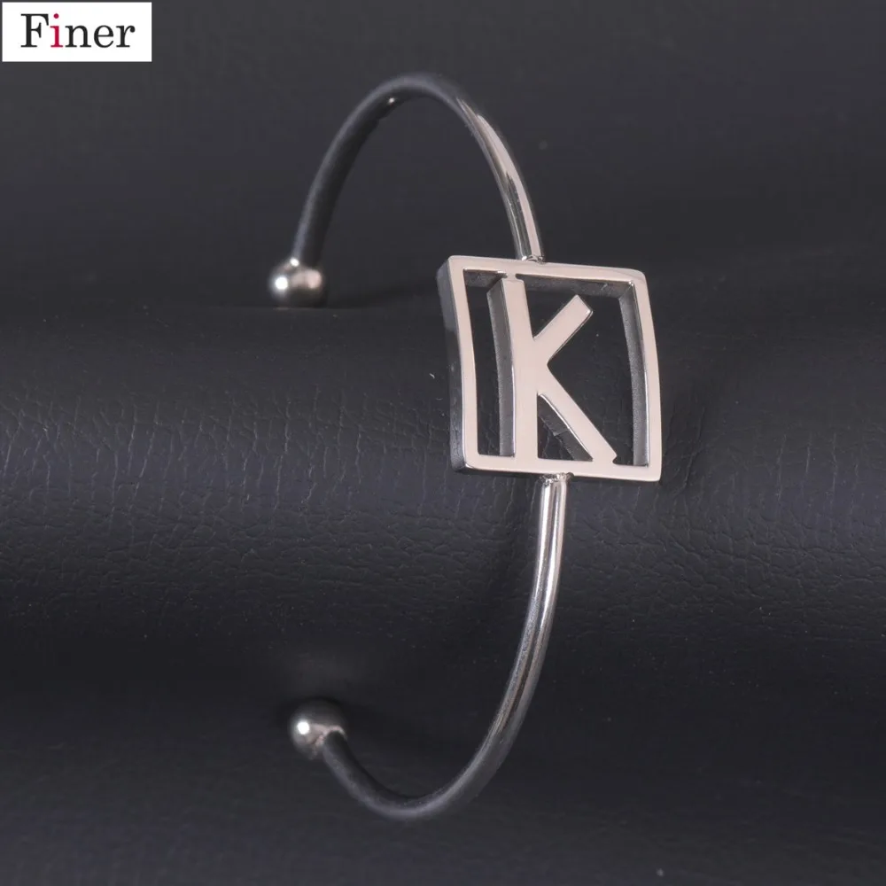 

New Aarrive K Letter Bracelet Stainless Steel Silver Color Name Bangle