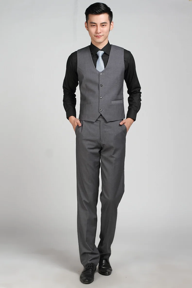 Бутик De FGG Китай SizeS 3XL темно серый цвет мужской деловой костюм жилеты для