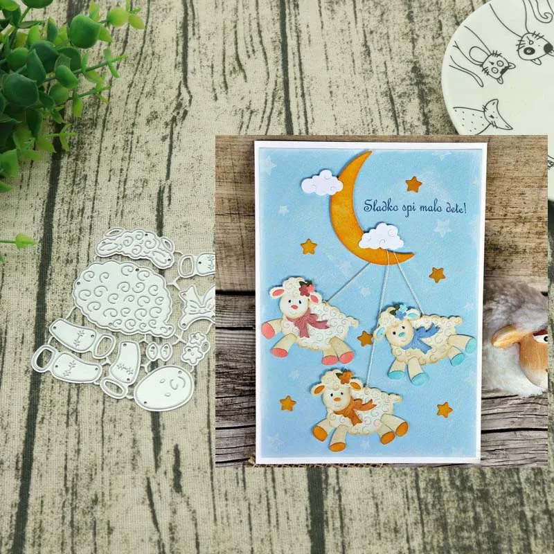 

Sheep metal cutting dies cut die mold Scrapbook paper craft knife mould blade punch stencils