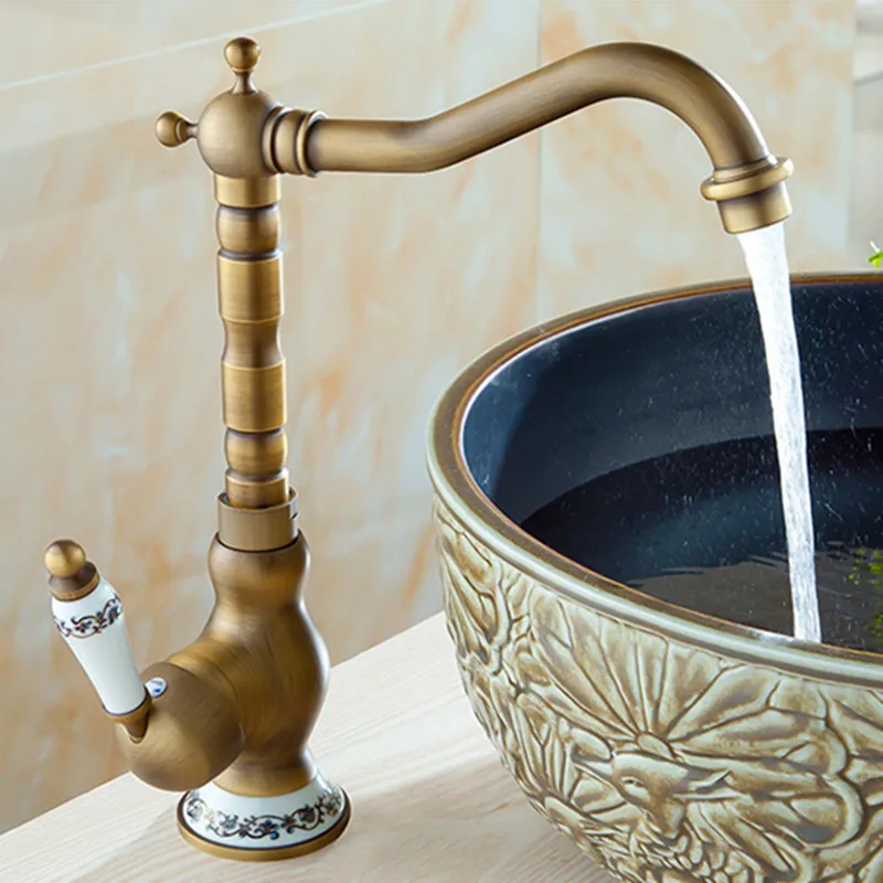 free shipping deck mounted solid brass kitchen sink faucet with bronze kitchen faucet of hot cold - Brass Kitchen Sinks free shipping deck mounted solid brass kitchen sink faucet with bronze kitchen faucet of hot cold - Brass Kitchen Sinks