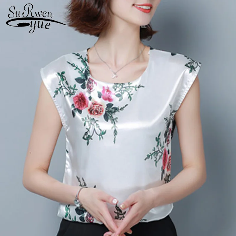 

Fashion women clothes 2019 summer women blouses short sleeve shirts women plus size tops Print chiffon blouse women tops 4340 50