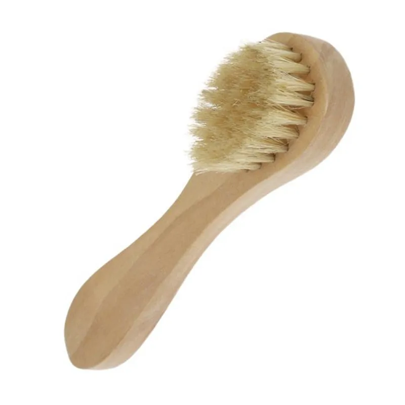 1 Pc Men's Beard Shaving Brush Wooden Long Handle Boar Bristle Mustache Beard Brush Facial