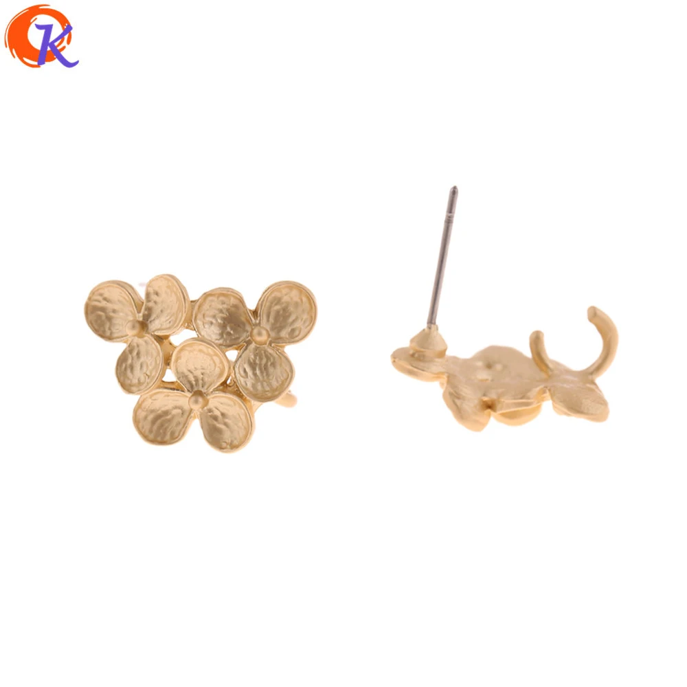 

Cordial Design 100Pcs 12*16MM Jewelry Accessories/Earring Stud/Matte Gold/Flower Shape/DIY Making/Hand Made/Earring Findings