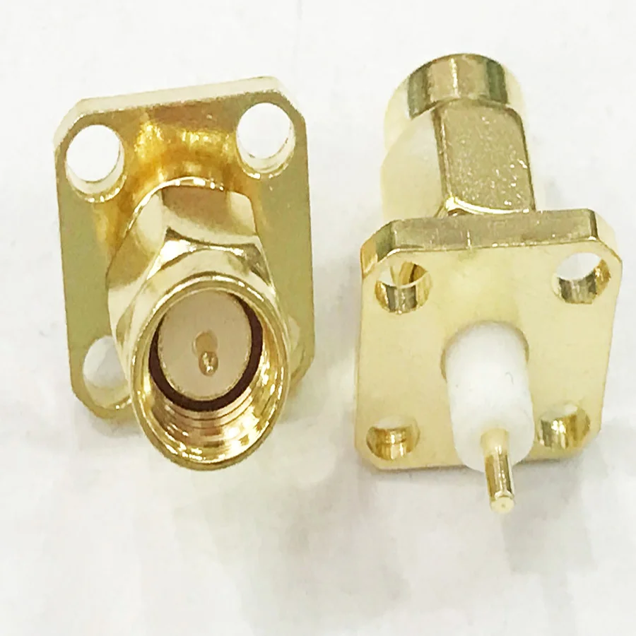 

20pcs SMA Male Plug 4 Hole Panel Mount Short Dielectric Solder Post RF Connector