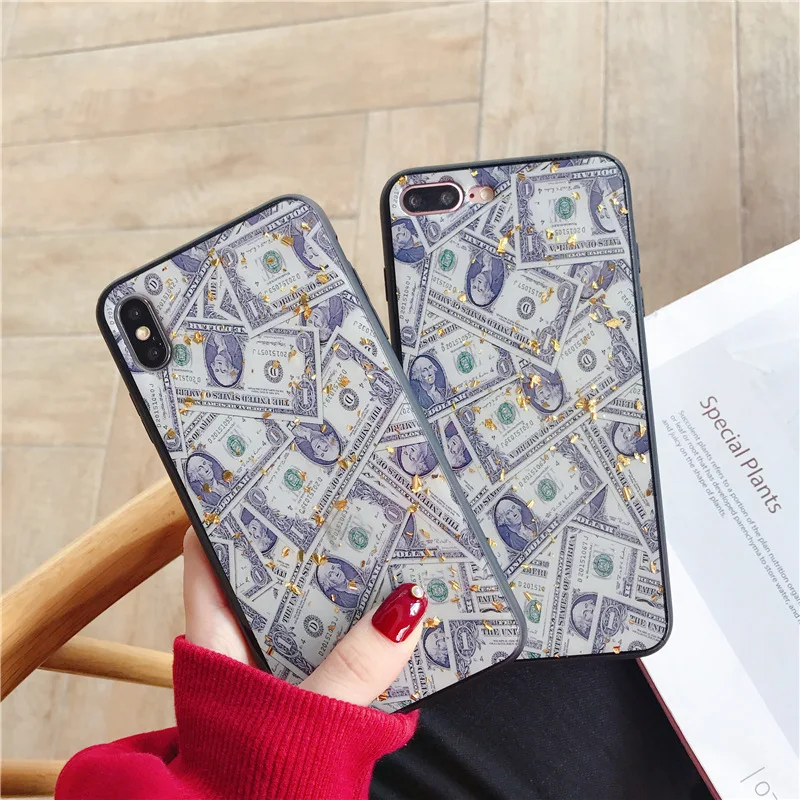 

Luxury Gold Foil Glitter Phone Case For iPhone 7 8 6 6s Plus Case Soft TPU Cover For iPhone X XS Max XR Case Coque Funda
