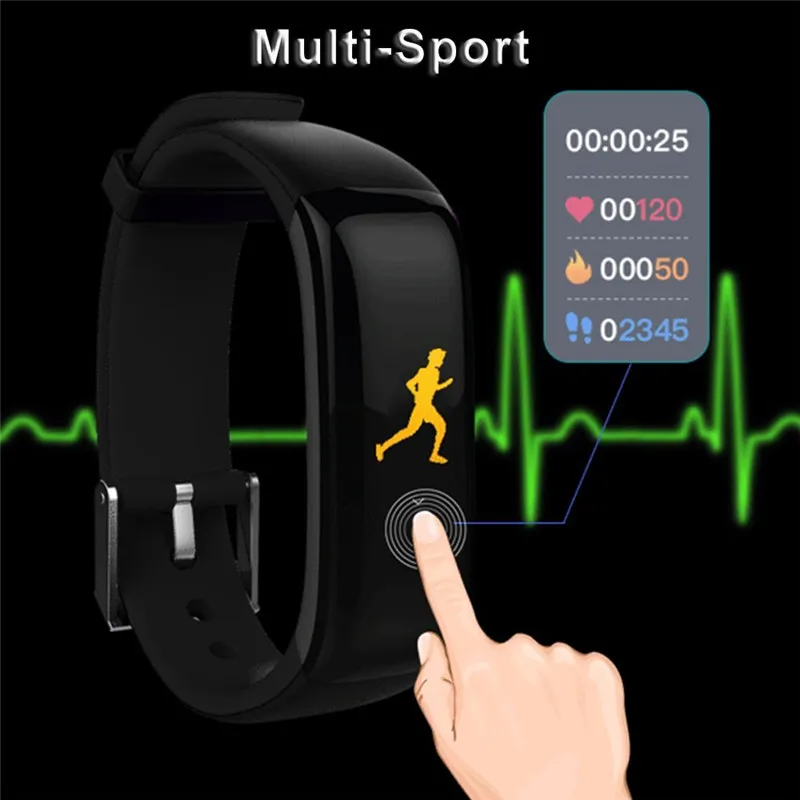 Пульсометр часы крови Давление Smart Band P1 плюс умный Браслет монитор сердечного