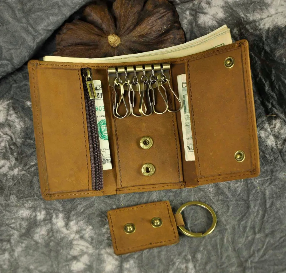 Кожаный мужской модный многофункциональный кошелек для монет, автомобильный чехол с дистанционным управлением, чехол для ключей, дизайнерский брелок, сумка для ключей, посылка, 230-L